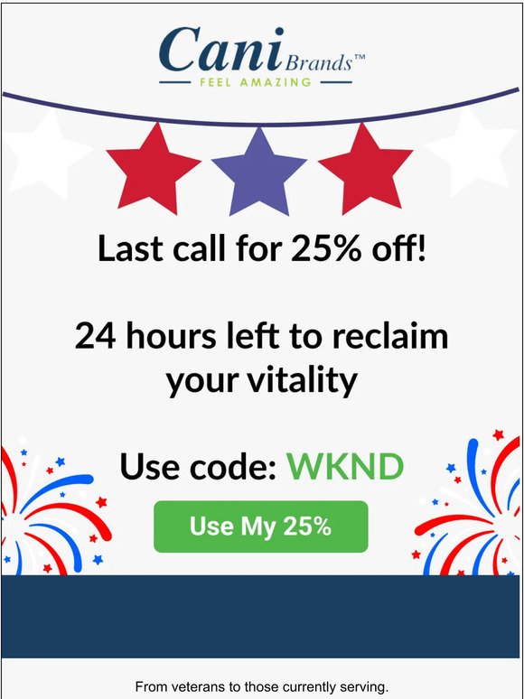 Hey - Final Call for 25% Off