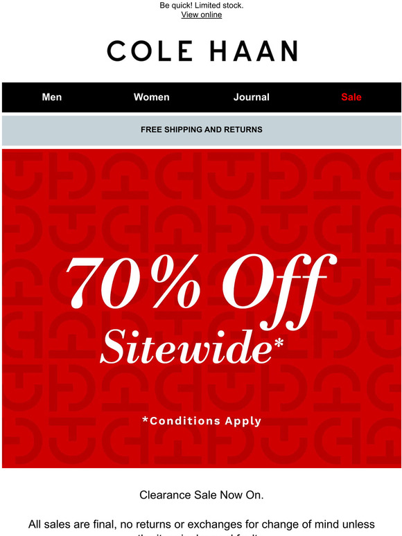 FINAL DAYS OF SALE: 70% off Sitewide!