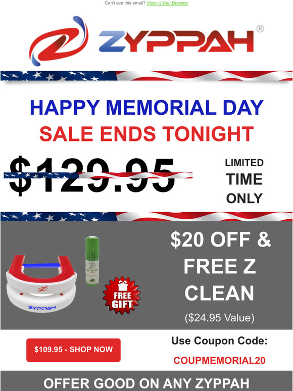 🇺🇸 Memorial Day Savings - SALE ENDS TODAY!