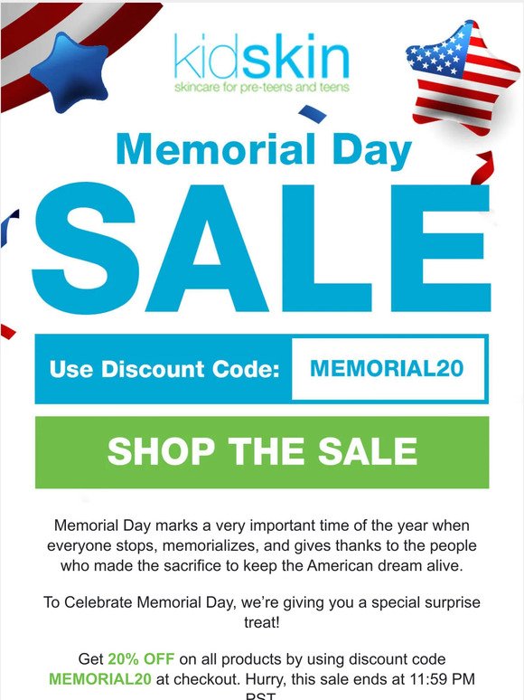 🇺🇸 20% Memorial Day Sale 🇺🇸