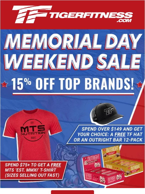 Ending Soon: 15% OFF Top Brands ⌛ Stock Up During Our Memorial Day Sale!