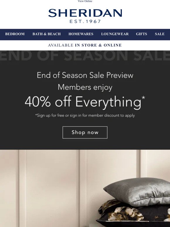 Sale preview: Members enjoy 40% off