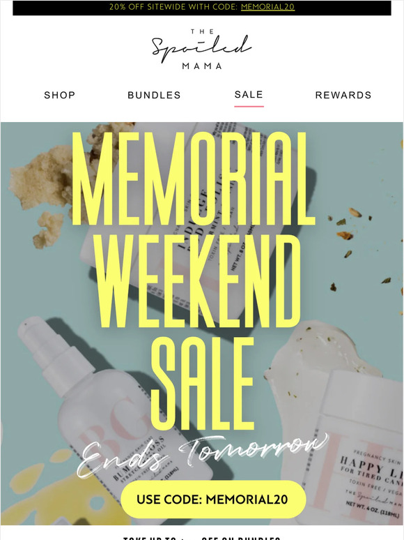 ENDS SOON: Memorial Weekend Sale ☀️