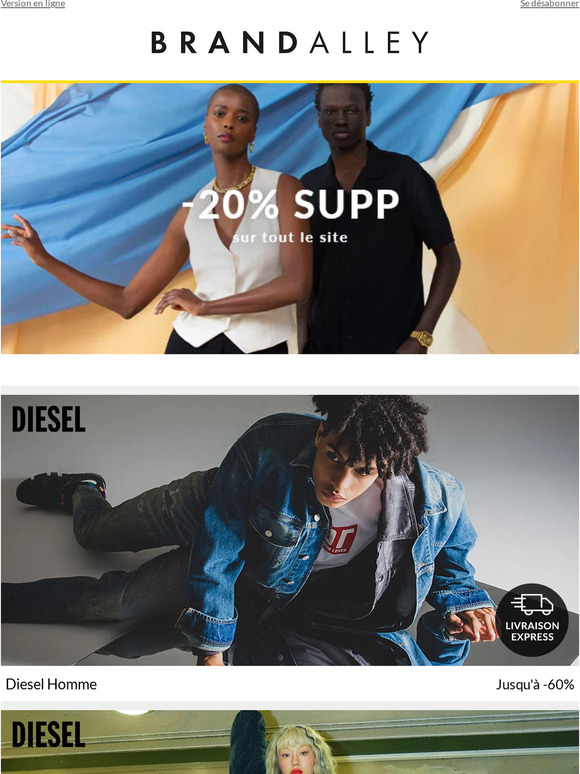 20% sur Tout le Site, Diesel, Tendance de Printemps, Sélection Tongs et Sandales, Wrangler, Reminiscence,...