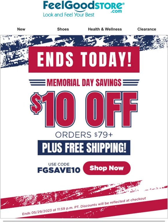 Save $10 + FREE Shipping Ends at Midnight!