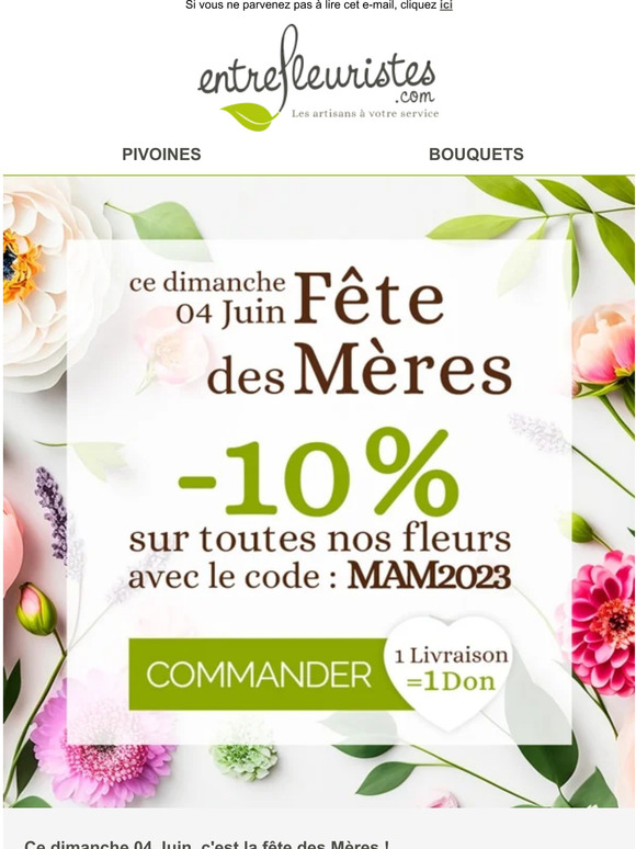 💐 J-5 avant la Fête des Mamans ! Votre remise est toujours disponible...