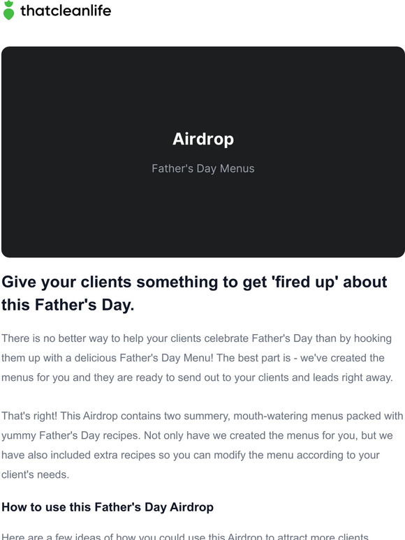 Airdrop: Father's Day Menus 🍔