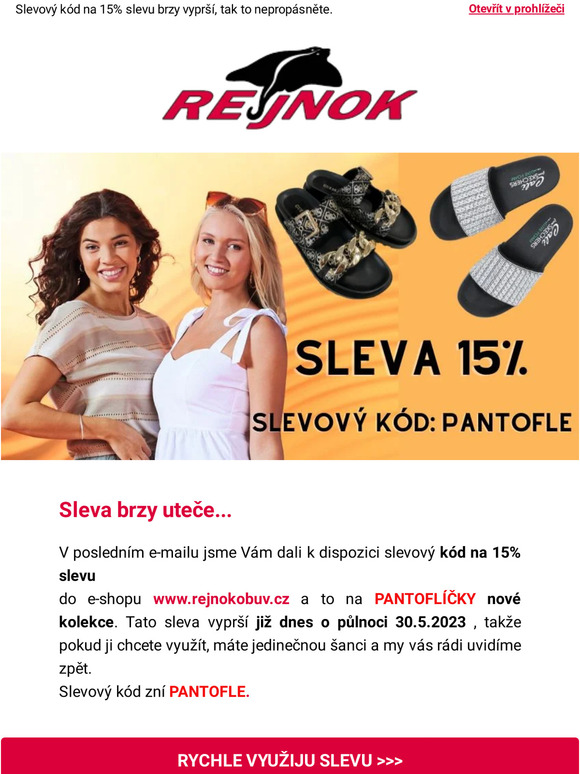 Poslední šance 15% SLEVY na všechny letní PANTOFLÍČKY👡