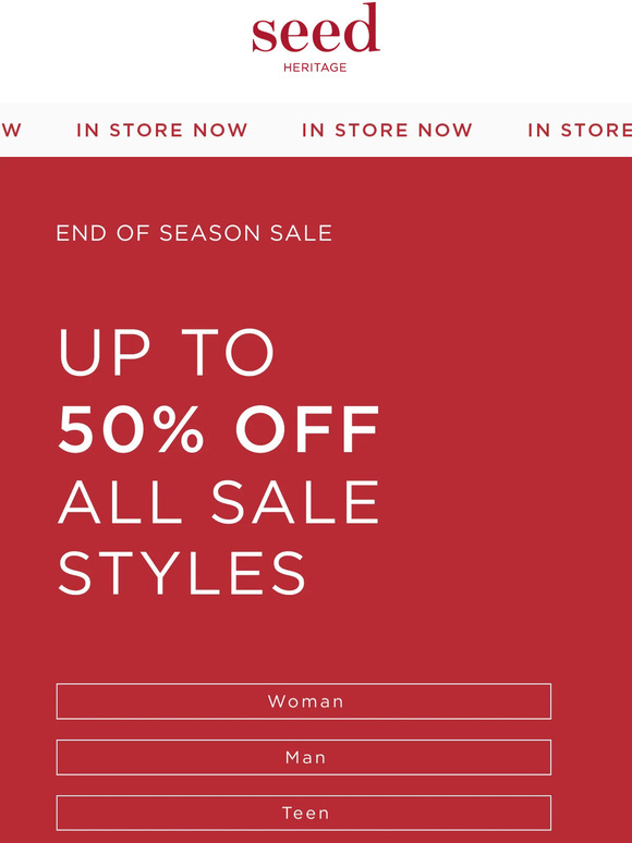 seed heritage In Store Now The End Of Season Sale Milled