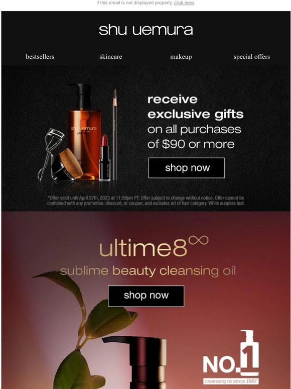 enjoy a cleansing oil bundle and full size lipstick on your order!
