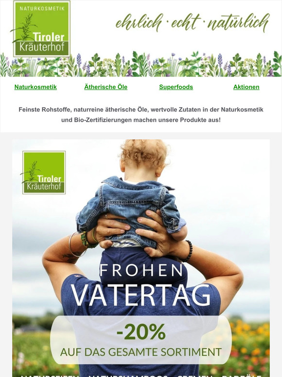 ❤️ Zum Vatertag 20% Rabatt auf Alles - nur bis zum 11. Juni 🎁