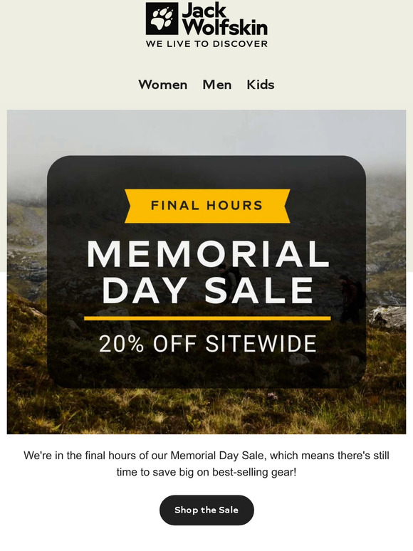 ❗Last chance! Memorial Day Sale Extended - Get 20% off sitewide ❗