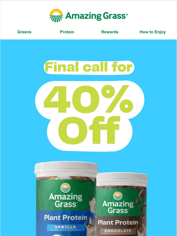 Amazing Grass Last Chance For 40 Off Milled