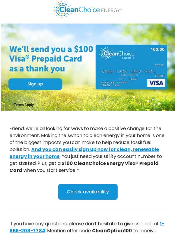 Make an easy change to help the environment and get $100 as a thank you!
