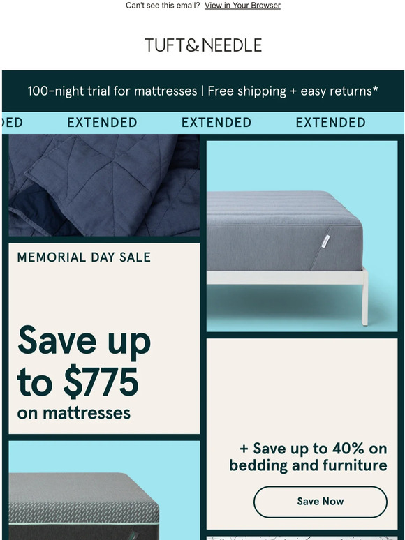 Tuft and Needle EXTENDED Major Memorial Savings Milled