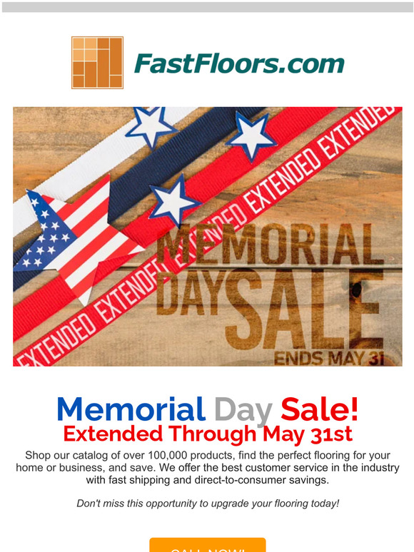 Memorial Day Flooring Sale! EXTENDED