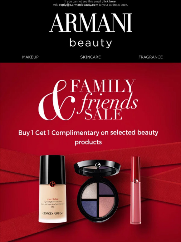 Armani Beauty Buy 1 Get 1 Complimentary Milled