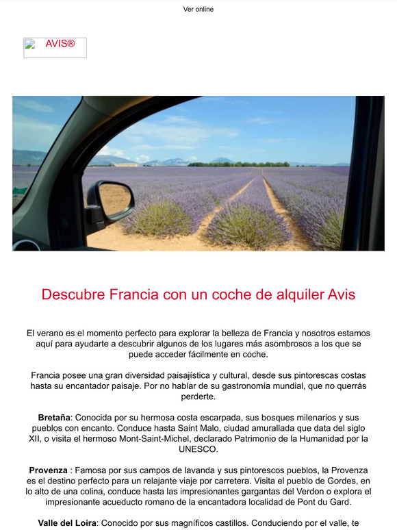 Descubre Francia con un coche de alquiler Avis