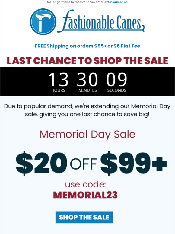 Final Opportunity to Save: Memorial Day Sale Extended for You!