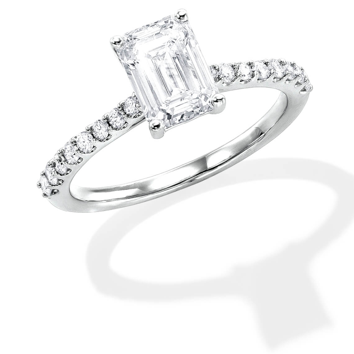 Lab-Created Diamonds by KAY Emerald-Cut Engagement Ring 1-3/4 ct tw 14K White Gold