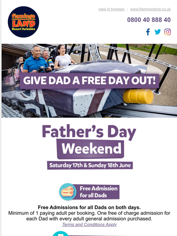 Father's Day Weekend - Saturday 17th & Sunday 18th June 2023