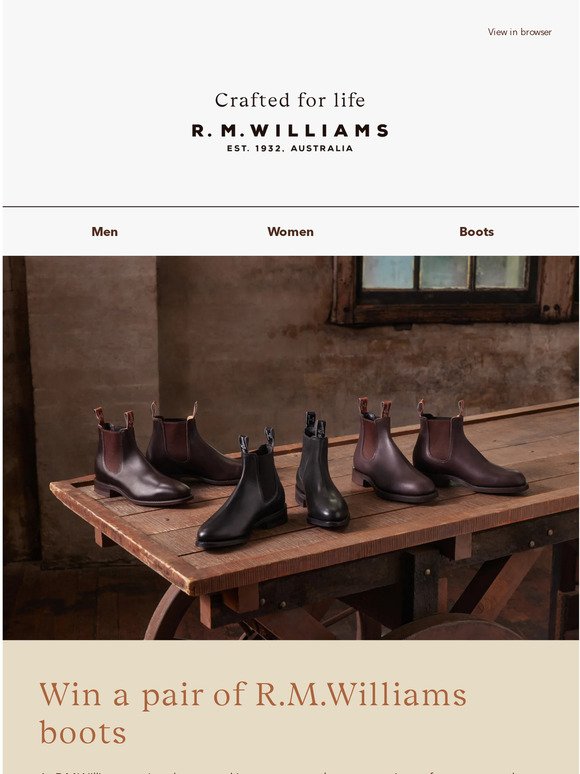 Win a pair of R.M.Williams boots