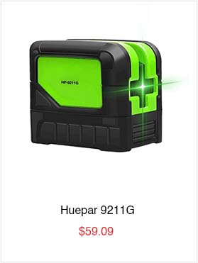 Huepar 9211G - DIY Laser Level Cross Line 2 Dots Vertical Horizontal Self Leveling