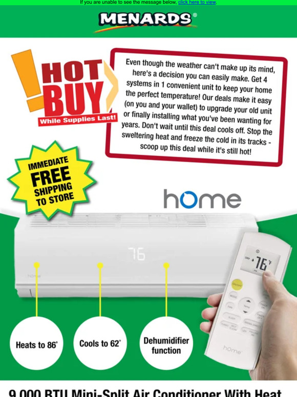 Menards Air Conditioner With Heat ONLY 349! Milled