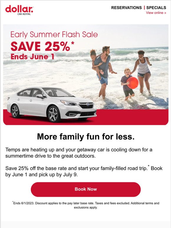 🚗 FLASH SALE: SAVE 25% on summer road trips