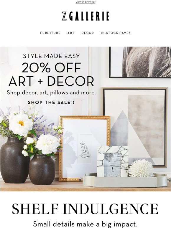 Style Made Easy | 20% Off Art + Decor