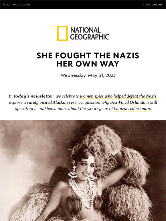 National Geographic: Singer, actress, dancer, spy. Plus, SeaWorld’s ...