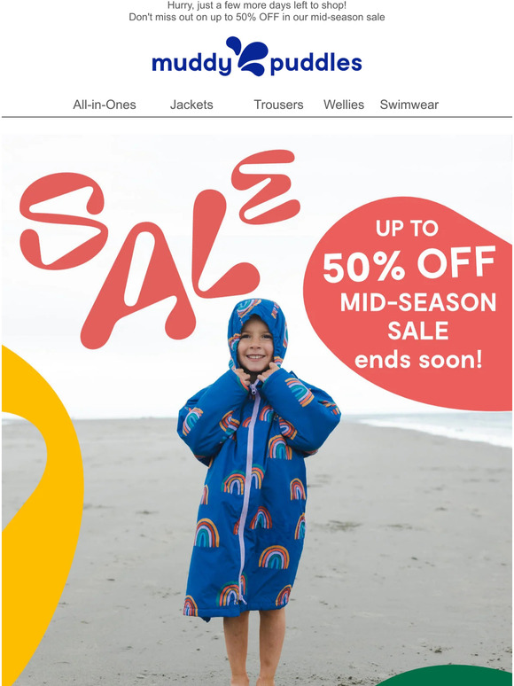 Ending soon! ☀️ Up to 50% OFF mid-season sale