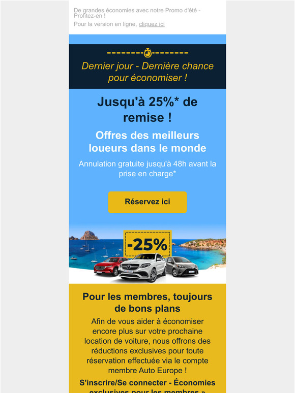 Dernier jour pour économiser jusqu'à 25%