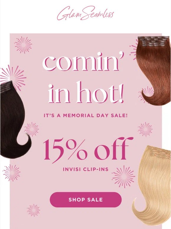 Final hours for 15% Off Invisi Clip-ins 🛍️