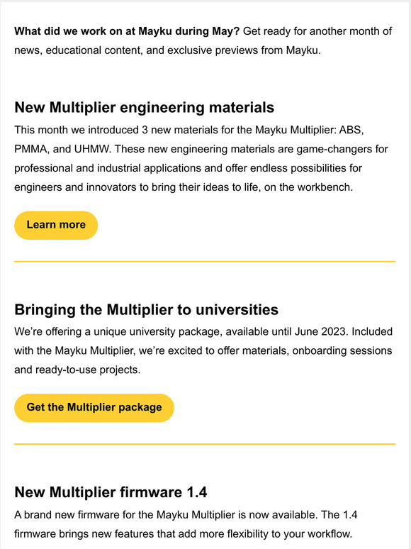 New Multiplier engineering materials, features and unique university package