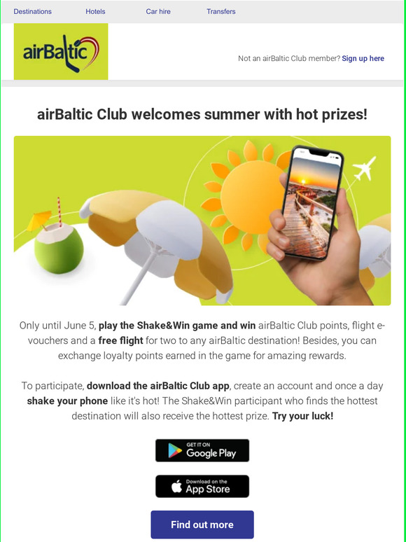 ✈️Join airBaltic Club and win a free flight!