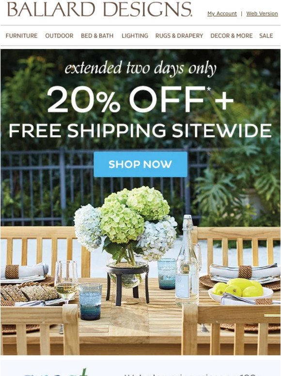EXTENDED! 20% off + free shipping