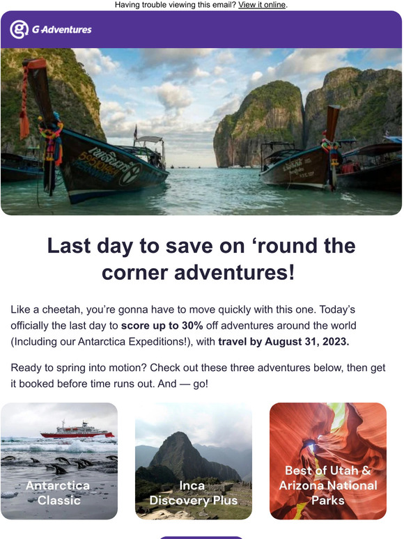 Last call: our 'round the corner sale ends today!
