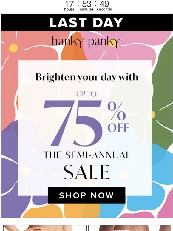 LAST DAY! Up to 75% Off