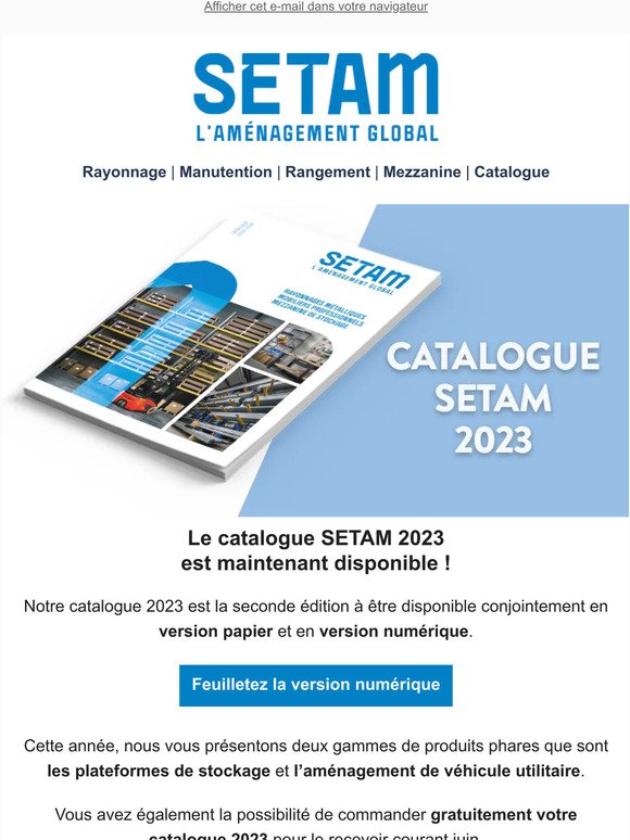 Catalogue SETAM 2023 en ligne