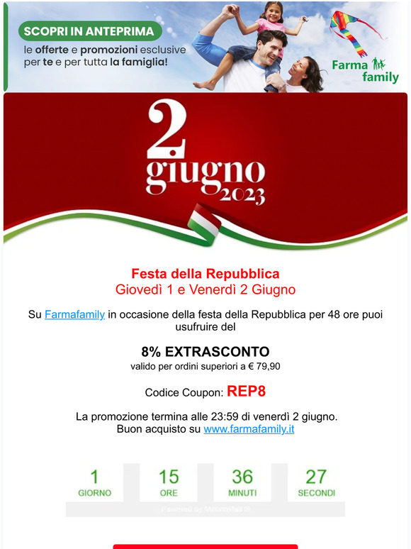 Festa della Repubblica 8% EXTRASCONTO 🇮🇹