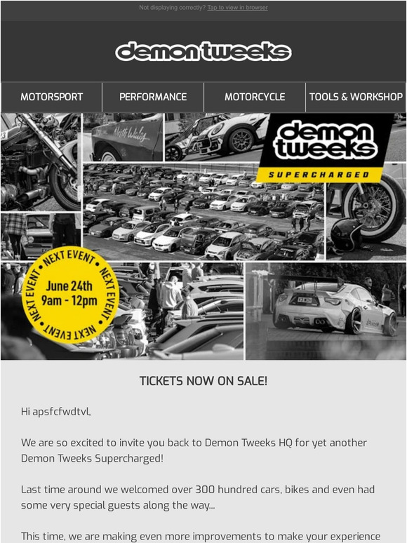 ANNOUNCED: Demon Tweeks Supercharged June ☀