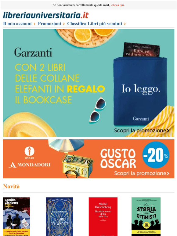 Con 2 Oscar Mondadori lo zaino waterproof in REGALO