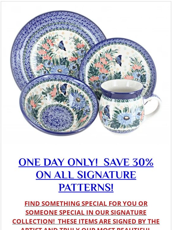 SAVE 30% ON ALL SIGNATURE PATTERNS TODAY - ADD TO YOUR COLLECTION & SAVE