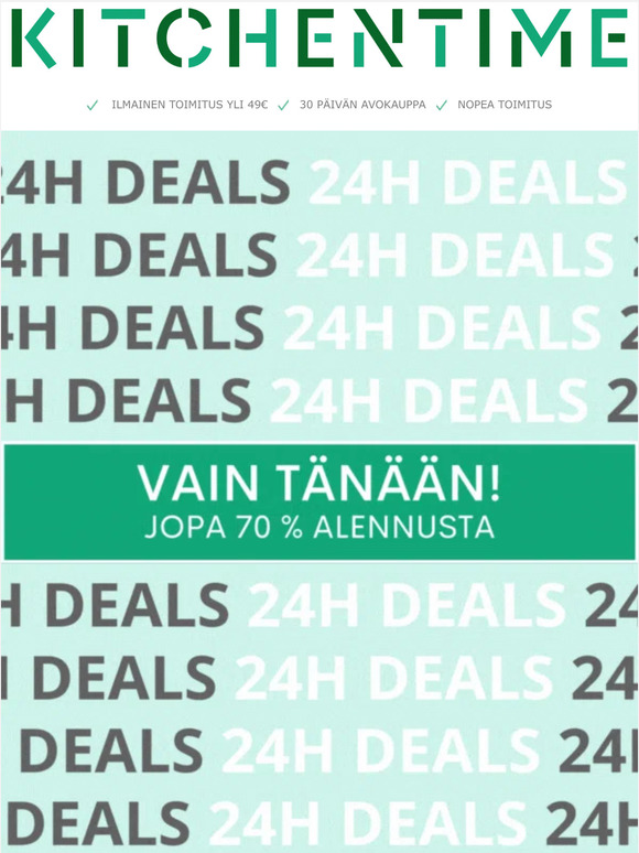 24H DEALS päättyy keskiyöllä! 🕛