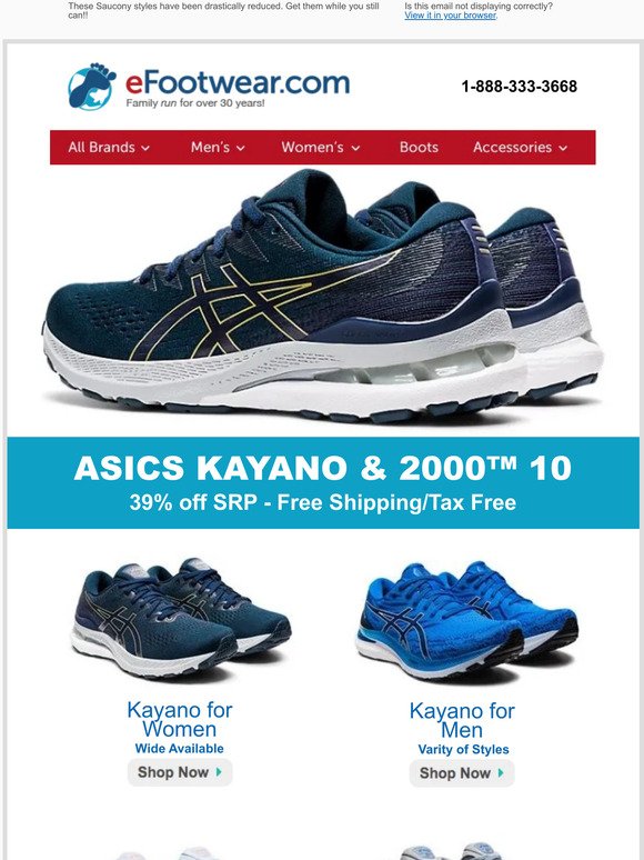 Asics Kayano & 2000 10 -up to 39% off SRP-Free Shipping!