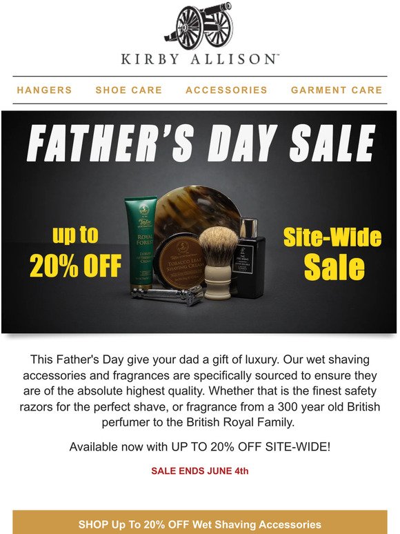 20% Off Site-Wide! Give Dad The Luxury Treatment This Year!