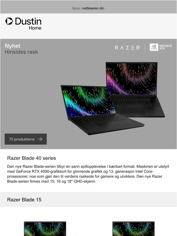 Nyhet! Razer Blade 40 series