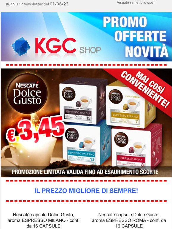 ★ PROMO LAMPO Nescafé Dolce Gusto Milano Roma Napoli Palermo