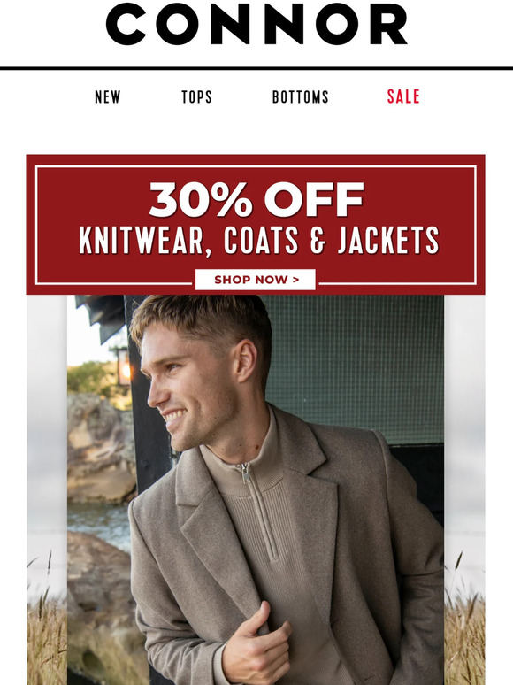 Stay Warm with 30% Off on Knits, Coats and Jackets
